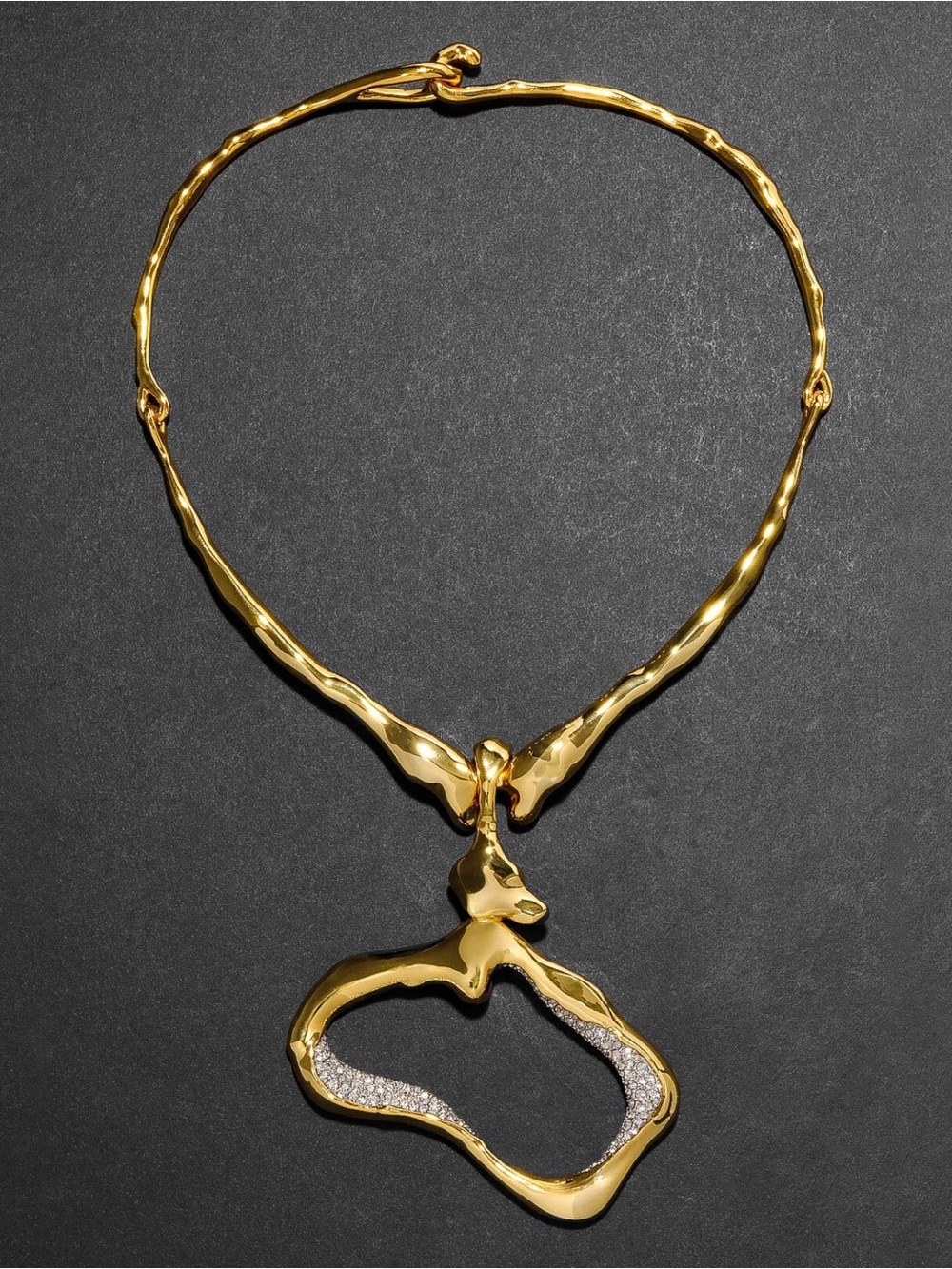 Alexis Bittar Solanales Crystal Modernist Collar Necklace
